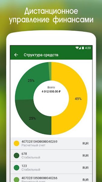 Россельхозбанк Бизнес-Онлайн — Финансы, скриншот интерфейса 4