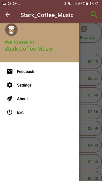 Stark_Coffee_Player — Музыка и аудио, скриншот интерфейса 1