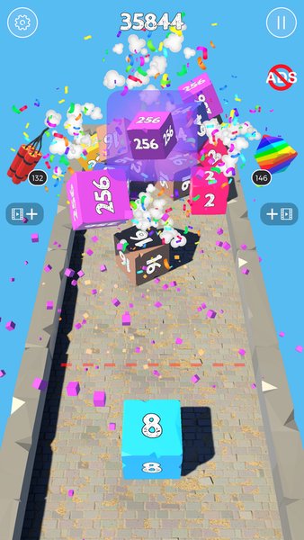 X2 Blocks 2048 3D Merge Game - 2048 кубики 3д слияние — Казуальные, скриншот интерфейса 1