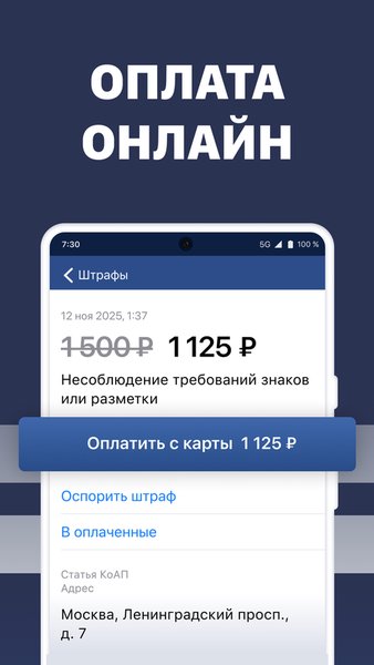 Штрафы ГИБДД официальные — Автомобили и транспорт, скриншот интерфейса 6