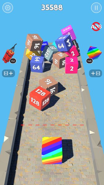 X2 Blocks 2048 3D Merge Game - 2048 кубики 3д слияние — Казуальные, скриншот интерфейса 6