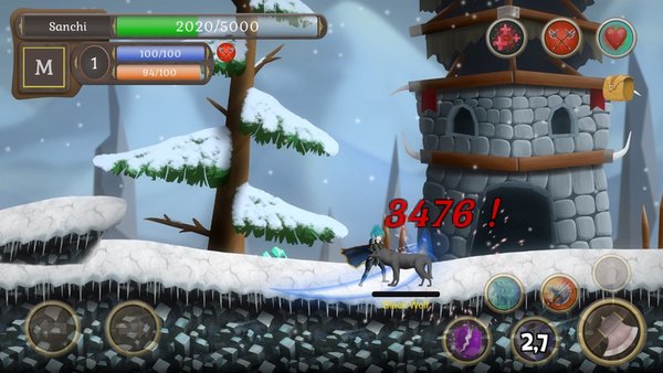 Stonelied: Action Rush Rampage — Приключения, скриншот интерфейса 1