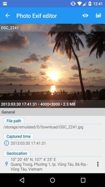 Photo EXIF Editor — Фотография, скриншот интерфейса 5