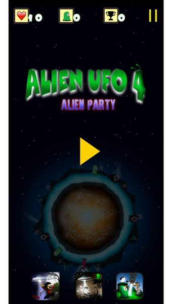 Alien UFO 4- Alien Party — Инди, скриншот интерфейса 1