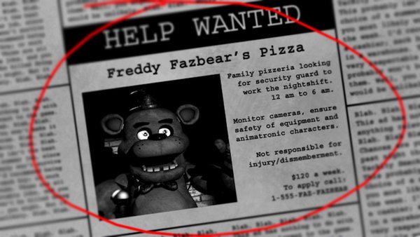 Five Nights at Freddy's — Экшены, скриншот интерфейса 4