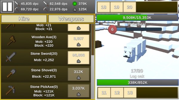 MineClicker — Аркады, скриншот интерфейса 2