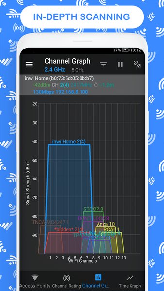 Анализатор WiFi — Инструменты, скриншот интерфейса 1