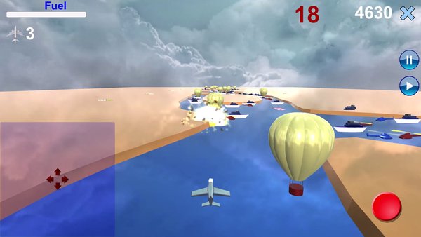 Самолет над рекой 3D — Военные, скриншот интерфейса 5