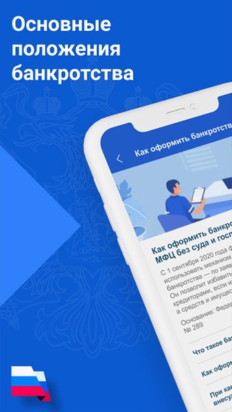 Банкротство: списание долгов ФССП через МФЦ, Госуслуги — Банки, скриншот интерфейса 1