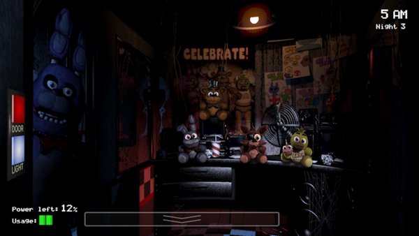 Five Nights at Freddy's — Экшены, скриншот интерфейса 2