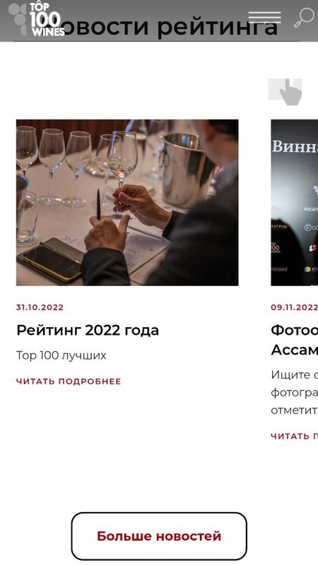 Top100wines.ru — Стиль жизни, скриншот интерфейса 2