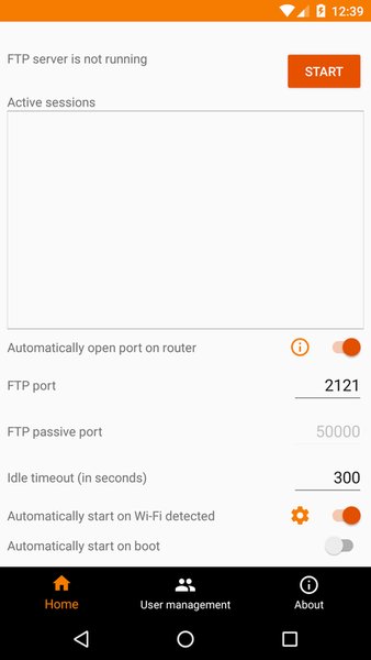 FTP Server - Wireless File Transfer — Связь, скриншот интерфейса 5