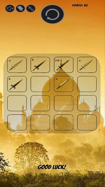 Daggers 2048 — Головоломки, скриншот интерфейса 1