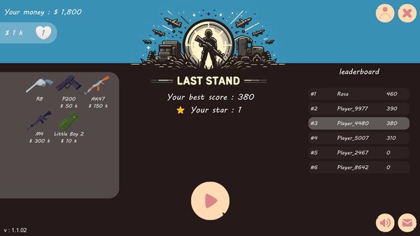 last stand — Военные, скриншот интерфейса 2