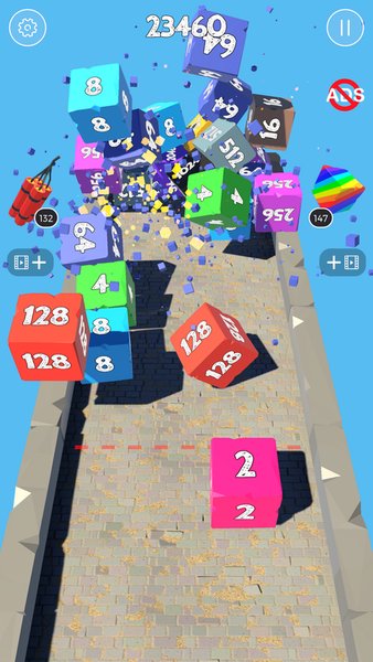 X2 Blocks 2048 3D Merge Game - 2048 кубики 3д слияние — Казуальные, скриншот интерфейса 4