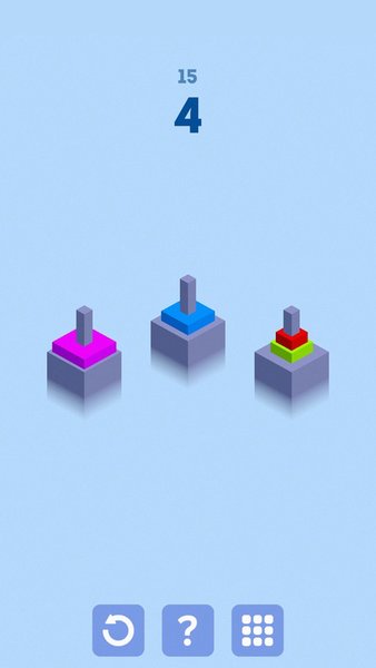 Ханойская башня — Головоломки, скриншот интерфейса 2