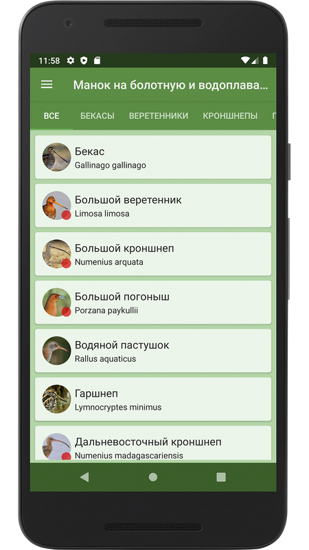 Манок на болотно-луговую птицу — Развлечения, скриншот интерфейса 3