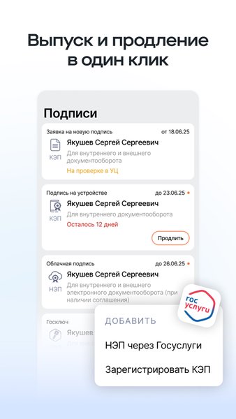 Saby Sign — Бизнес, скриншот интерфейса 2