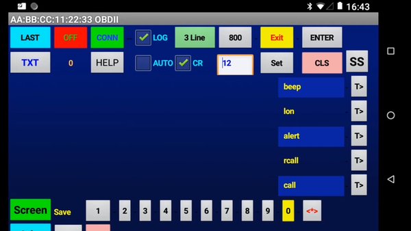 ZAT_BT_Terminal — Связь, скриншот интерфейса 1