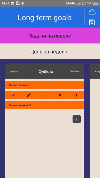 Long term goals — Бизнес, скриншот интерфейса 3