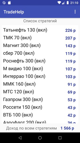 THClient — Финансы, скриншот интерфейса 1