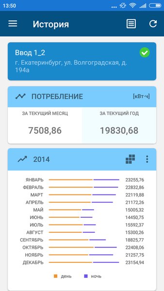 Энергосфера Абонент — Инструменты, скриншот интерфейса 3