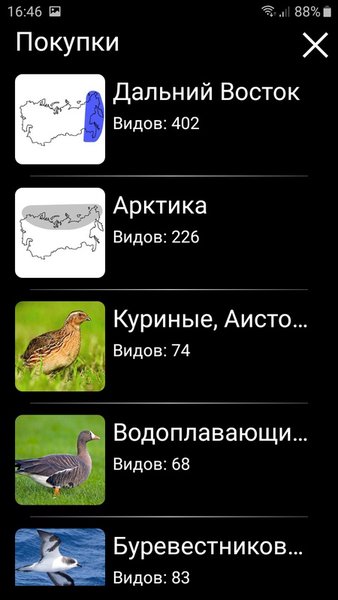 Голоса птиц России PRO — Книги и справочники, скриншот интерфейса 7