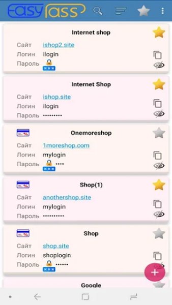 EasyPass — Персонализация, скриншот интерфейса 2