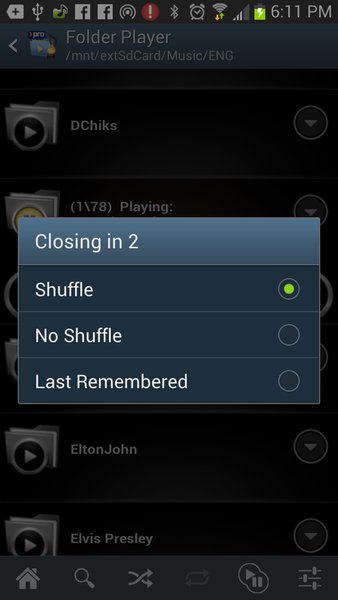 Folder Player Free — Музыка и аудио, скриншот интерфейса 1