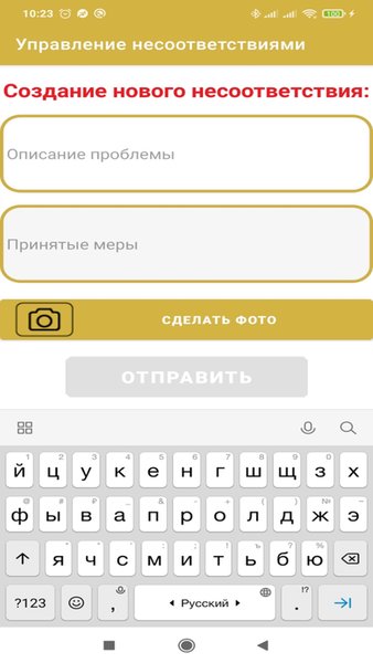Управление несоответствиями — Бизнес, скриншот интерфейса 3