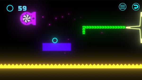 Neon Ball Platformer — Аркады, скриншот интерфейса 2