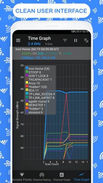 Анализатор WiFi — Инструменты, скриншот интерфейса 4