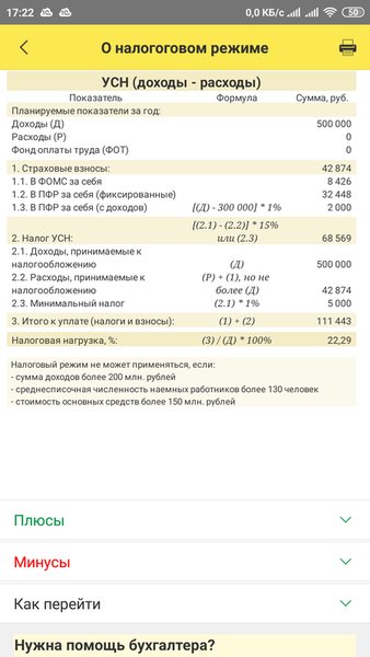 1С:Мобильная бухгалтерия для ИП и ООО — Бизнес, скриншот интерфейса 5