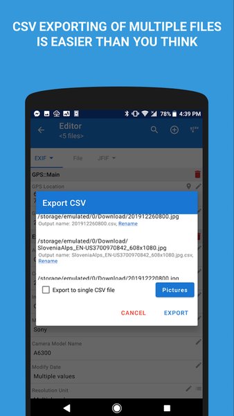 EXIF Pro - ExifTool Metadata for Android — Фотография, скриншот интерфейса 8