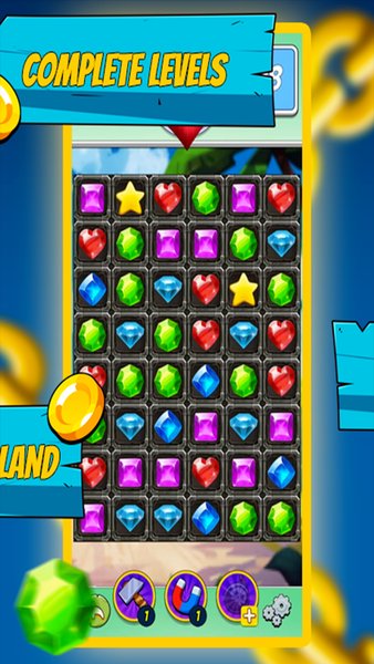 Magic Island три в ряд — Пазлы, скриншот интерфейса 3
