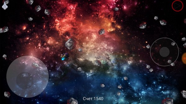 Asteriods — Аркады, скриншот интерфейса 5