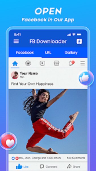 Facebook Video Downloader 2023 — Социальные, скриншот интерфейса 4