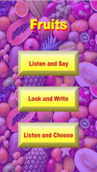 WordLearner Fruits — Образование, скриншот интерфейса 1