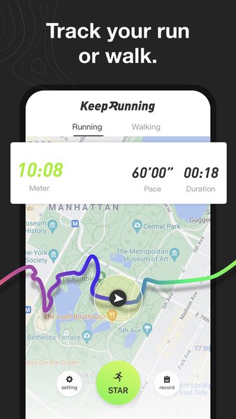 KeepRunning — Здоровье и фитнес, скриншот интерфейса 1