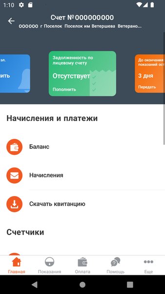 ЭнергосбыТ+ — Жилье и дом, скриншот интерфейса 3