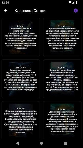 Тест Сонди — Инструменты, скриншот интерфейса 7