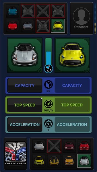 Cars on Cards — Викторины, скриншот интерфейса 5