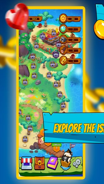 Magic Island три в ряд — Пазлы, скриншот интерфейса 2