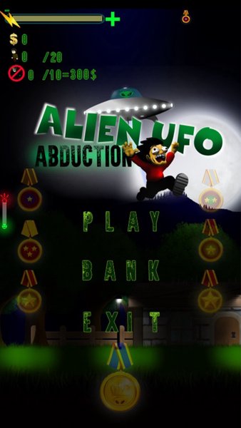 Alien UFO- Abduction — Инди, скриншот интерфейса 2