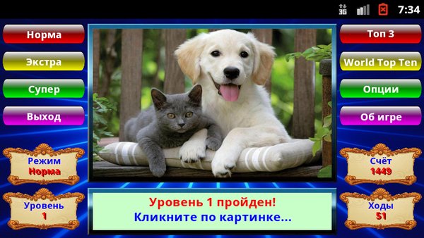 Пазлы — Головоломки, скриншот интерфейса 3