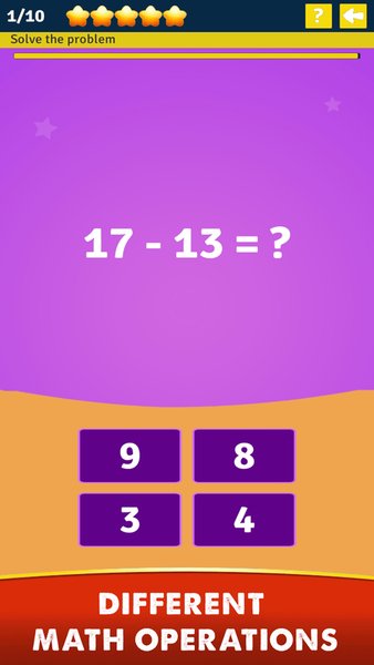 Cool Math Game ➕➖✖️➗ — Обучающие, скриншот интерфейса 4