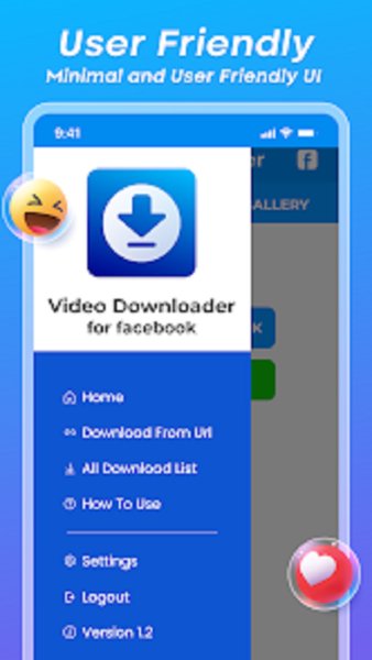 Facebook Video Downloader 2023 — Социальные, скриншот интерфейса 1