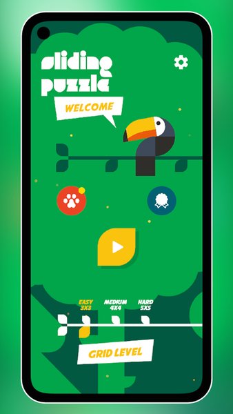 Sliding puzzle – Зооалфавит — Головоломки, скриншот интерфейса 1