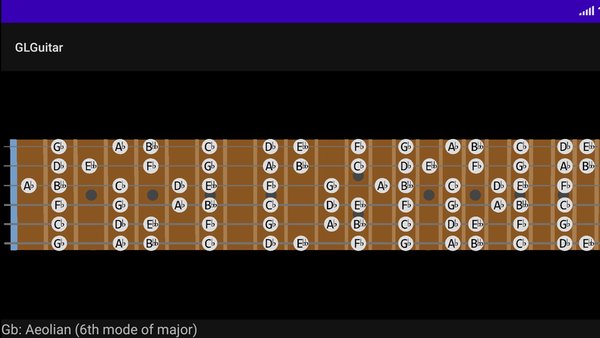 GLGuitar: симулятор гитары — Музыка, скриншот интерфейса 1
