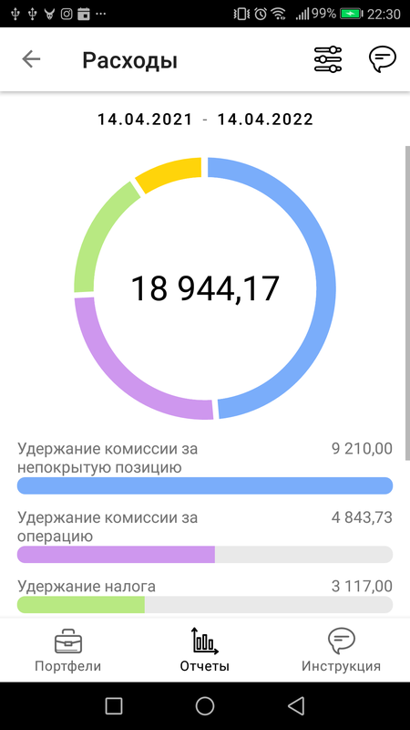 Аналитика инвестора — Финансы, скриншот интерфейса 6